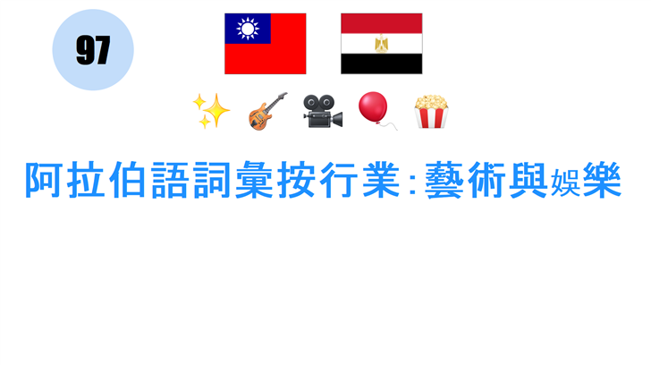 阿拉伯語詞彙按行業：藝術與娛樂